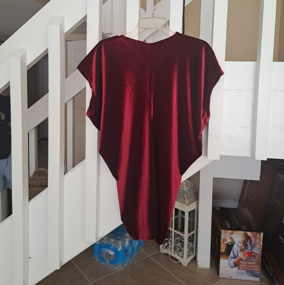 Beautiful Lands End Velvet Stretch Top EUC sz M Gorgeous Burgandy Red - Picture 7 of 8